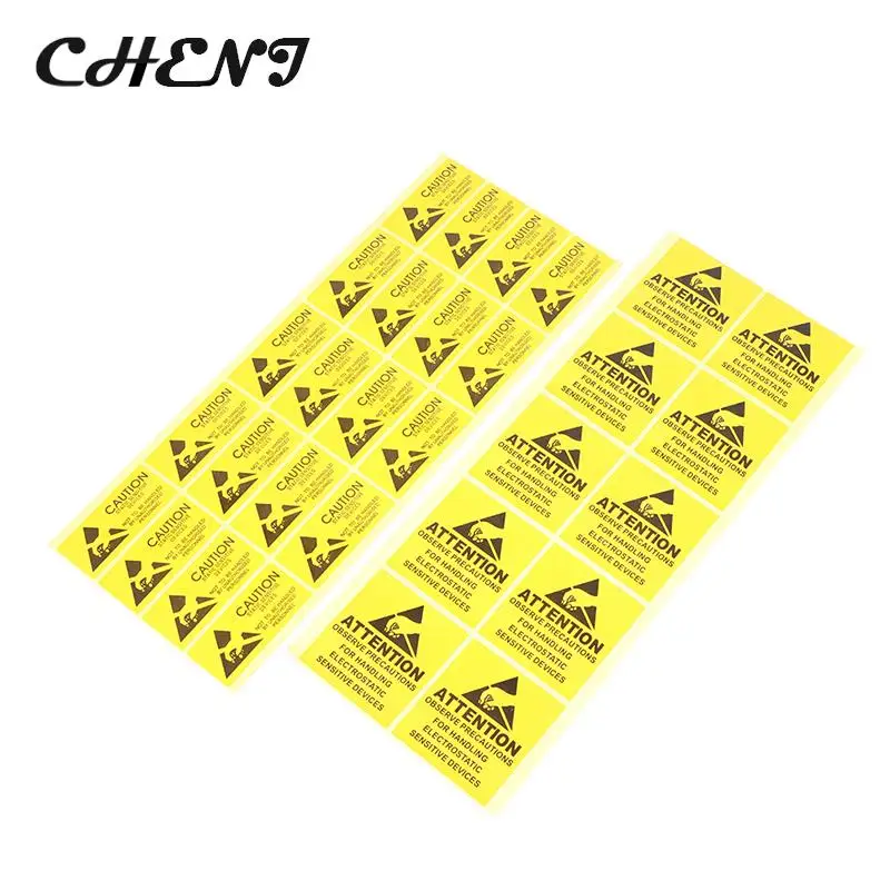 40Pcs Attention Caution Sticky Sticker Adhesive Warning Label Reminder For ESD Static Sensitive Device Electronic Components