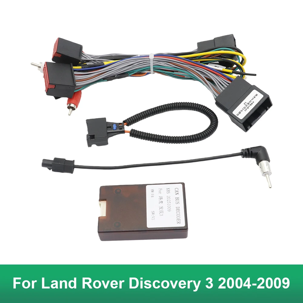 Car 16pin Wiring Harness Adapter Canbus Box Decode Android Radio Power Cabler For Land Rover Discovery 3 2004-2009