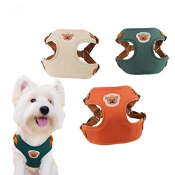 Cute Bear Pet Chest Strap Leather Set Adjustable Breathing Strap Cat Dog Supplies Dog Harness and Leash Set