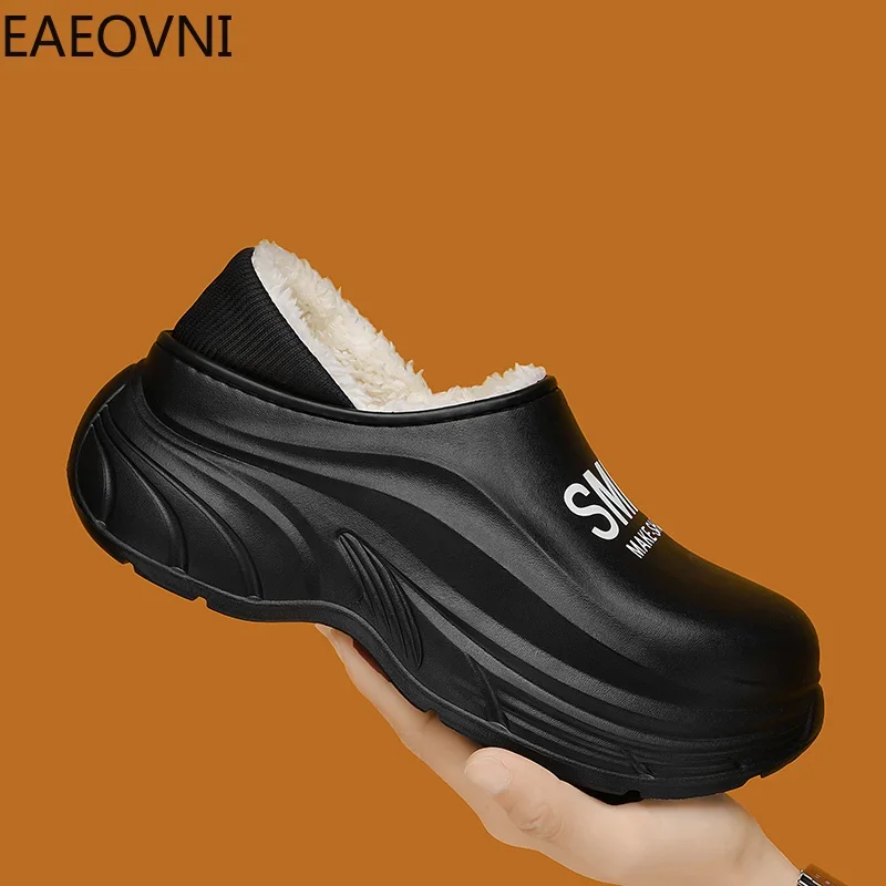 Slippers for Home Man Couple Slippers Easy To Clean Shoe Classic All-match Thick Bottom Furry Shoes Young EAEOVNI New Style Hot