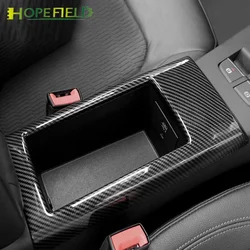 Carbon Fiber Car Styling Central Armrest Storage Box Panel Cover Trim for Audi A3 8V S3 RS3 2014 2015 2016 2017 2018 Accessories