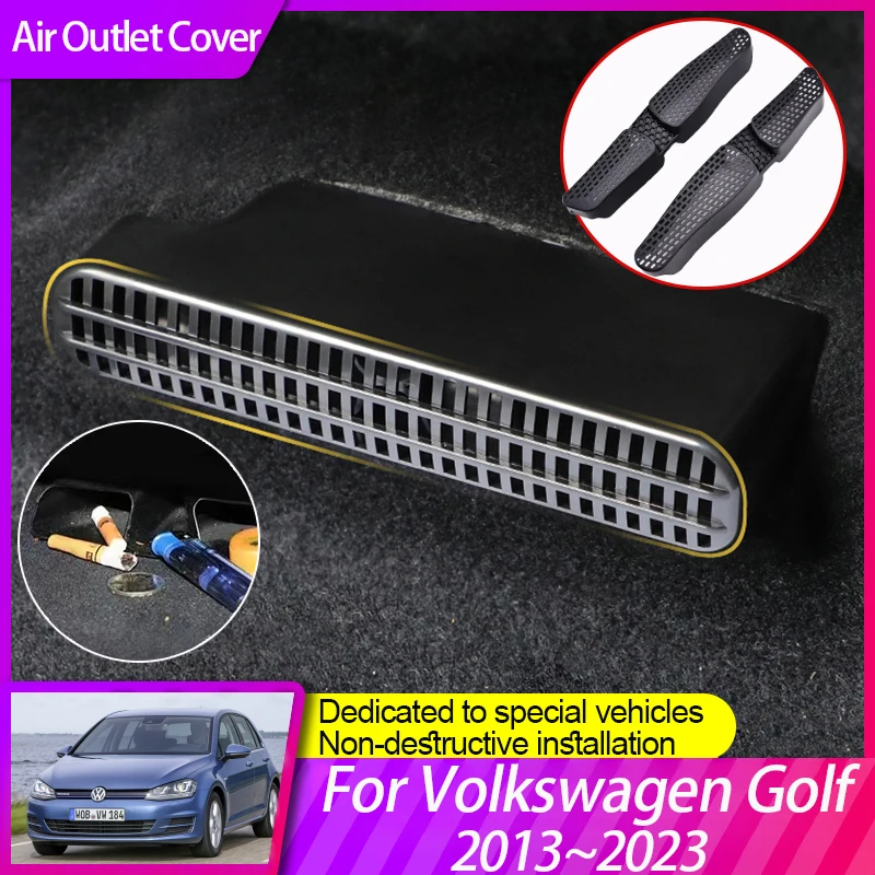 for Volkswagen VW Golf 7 8 Mk7 MK8 2013~2023 Car Air Conditioner Outlet Cover Under Seat Dust Protect Accessories 2018 2019 2022