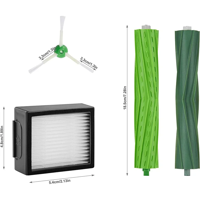 فرش مطاطية متعددة الأسطح ، قطع غيار ، متوافقة مع iRobot Roomba Combo J7 Plus و Plus ، مجموعة واحدة فقط