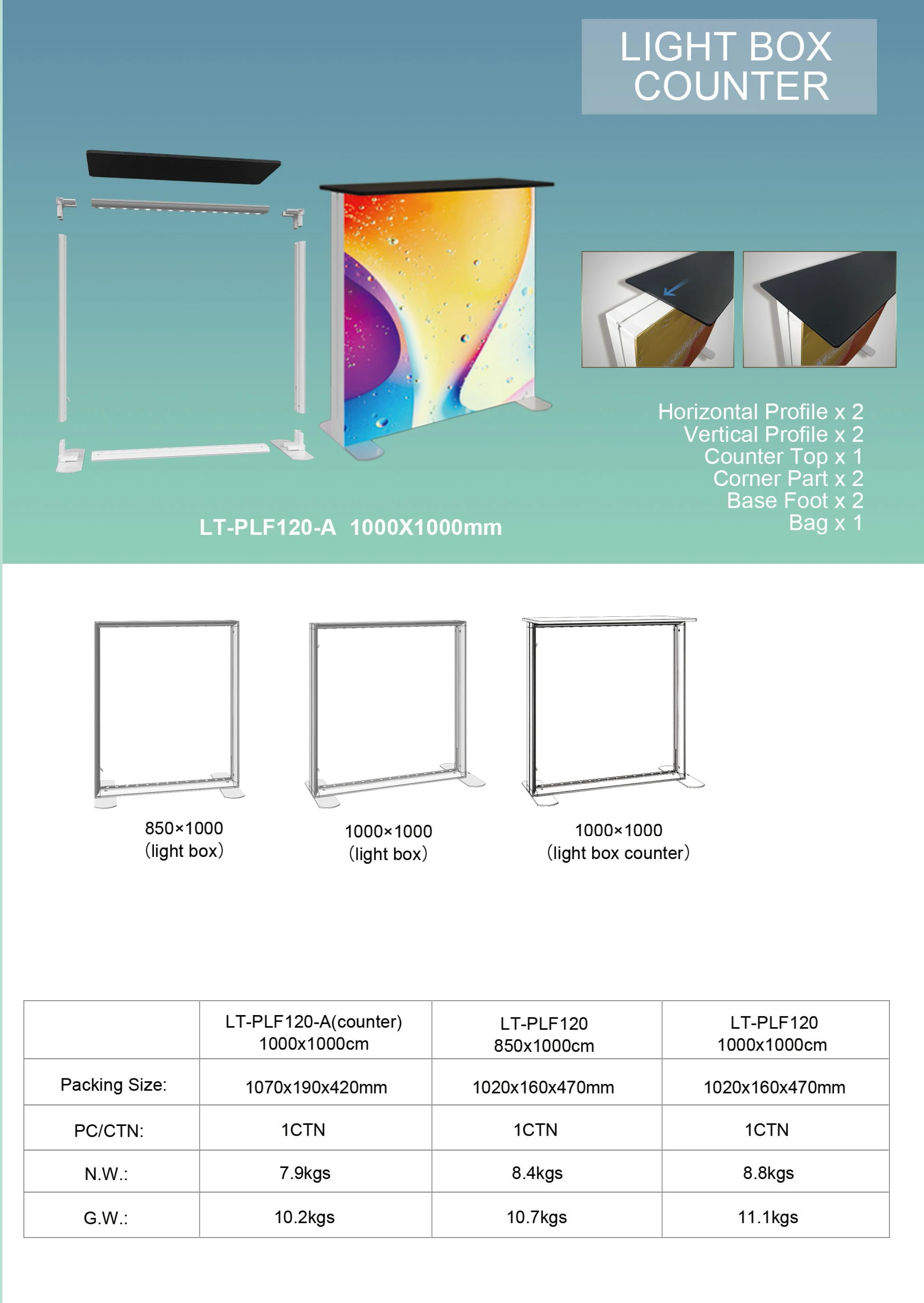 High Quality Quick Setup Portable Trade Show Equipment Display Light Box Trade Show Display Booth Exhibition Booth Stand Table