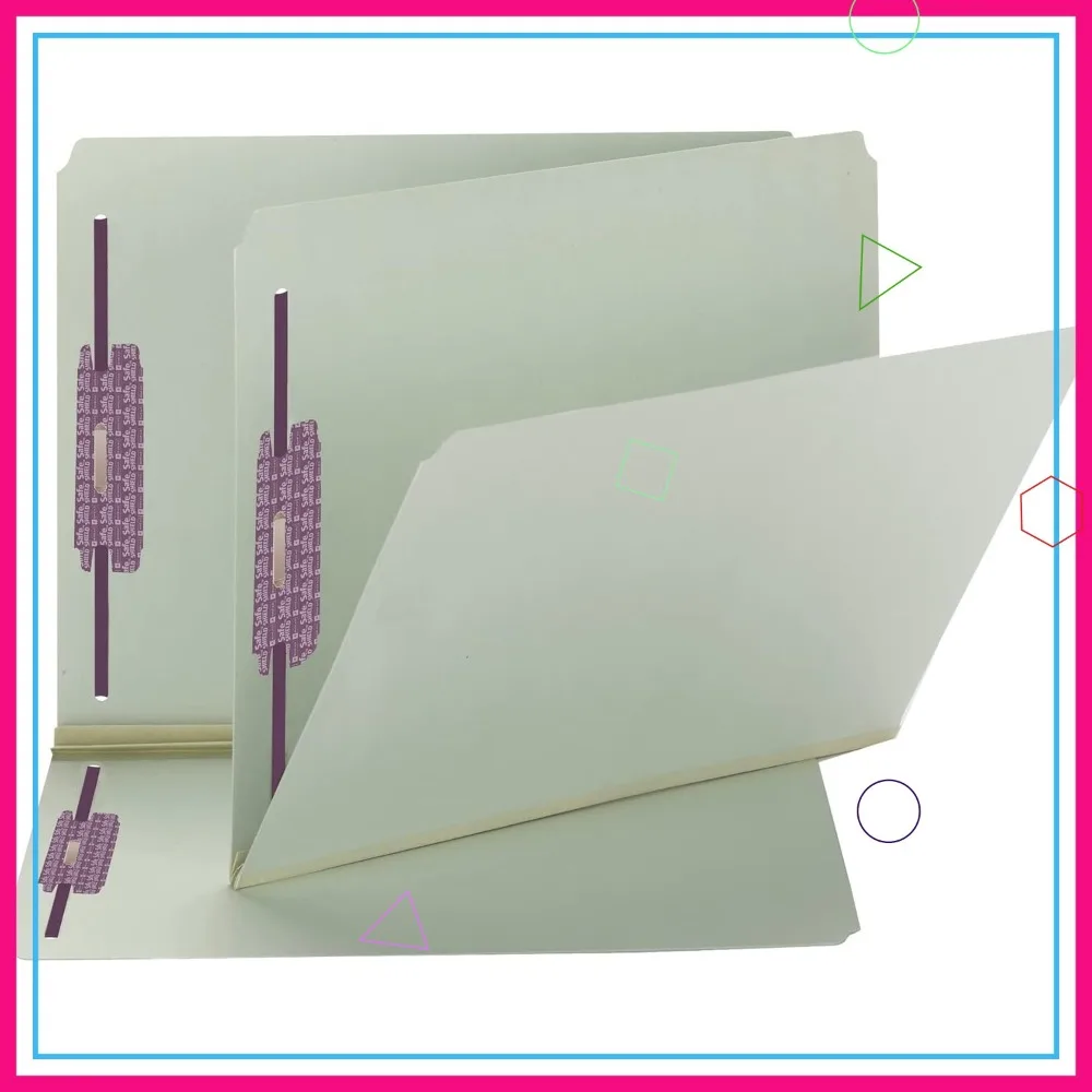 

Pressboard File Folder with SafeSHIELD Fasteners, 2 Fasteners, Straight Tab, 2" Expansion, Letter Size, Gray/Green, 25 Pack