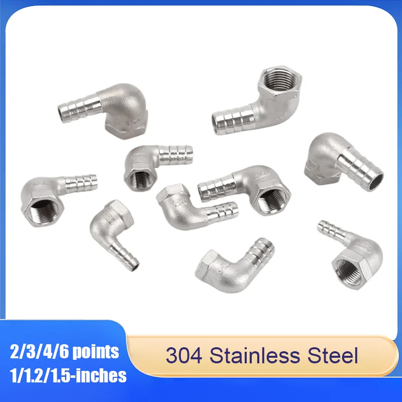 

304 Stainless Steel Internal Thread Pagoda Elbow Fitting for 2/3/4/6 points 1/1.2/1.5-inches Water/Gas Hose Quick Connect