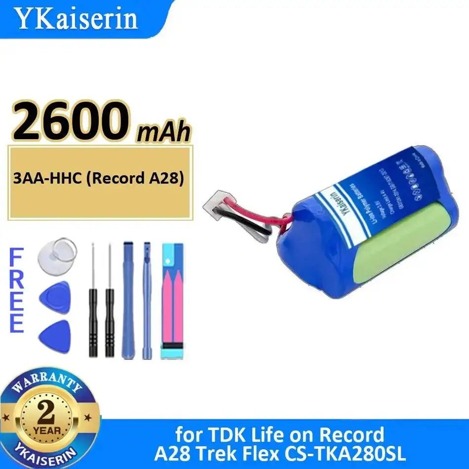 

High-Capacity For Tdk Life ON Record A28 Trek Flex CS-TKA280SL 3AA-Hhc 2600mAh MP3 MP4 Player Battery