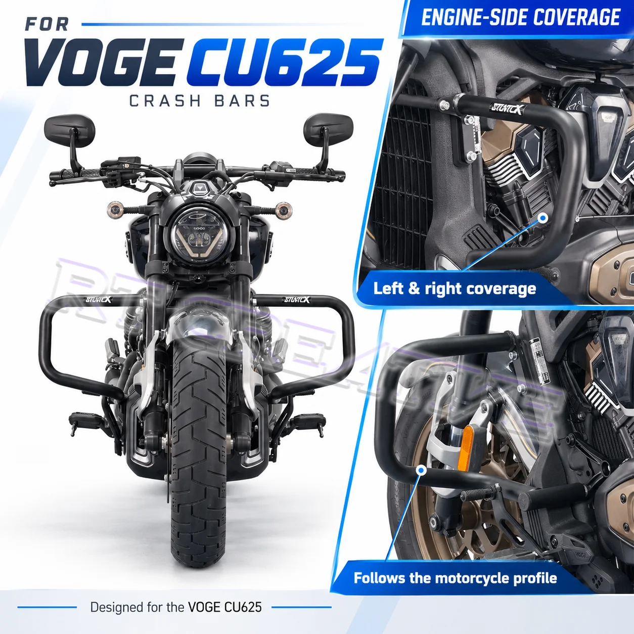 Engine Anti-fall Crash Bar Bumper Protection Frame Fit VOGE CU625 625CU Motorcycle