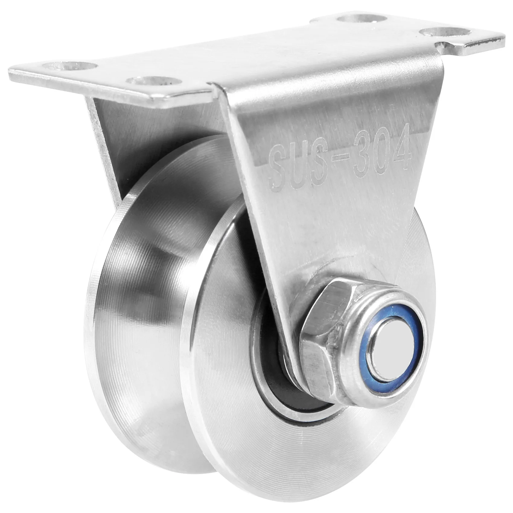 1Pack U-Type Stainless Steel Pulley Block Mute Bearings Groove Sliding Roller Track Wheel