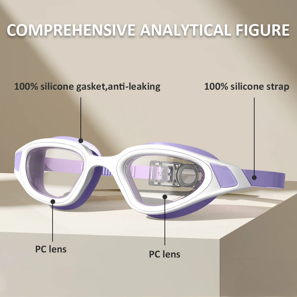 Профессиональные плавательные очки, водонепроницаемые противотуманные плавательные очки для мужчин и женщин, силиконовые плавательные очки, очки для