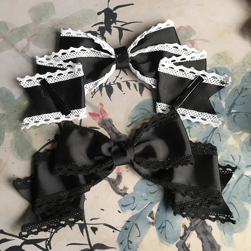 Barrettes Lolita japonaises avec nœud KC, accessoires pour cheveux, fête du thé d'été Miss Fla