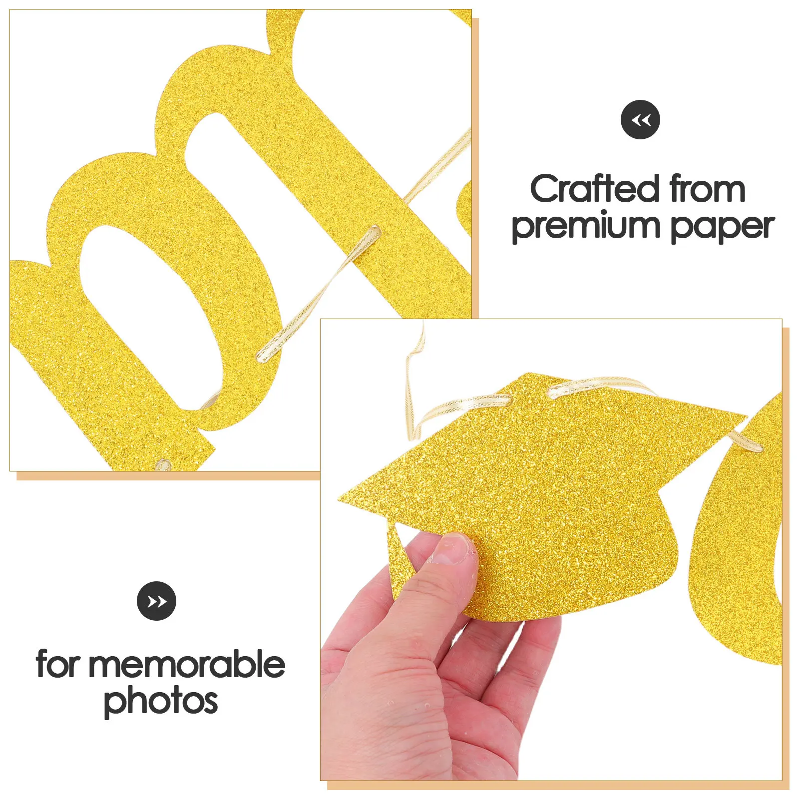 Class of 2026 Graduation Banner Glitter Garland Congratulation Graduation Party Supplies Senior College High School Home Car