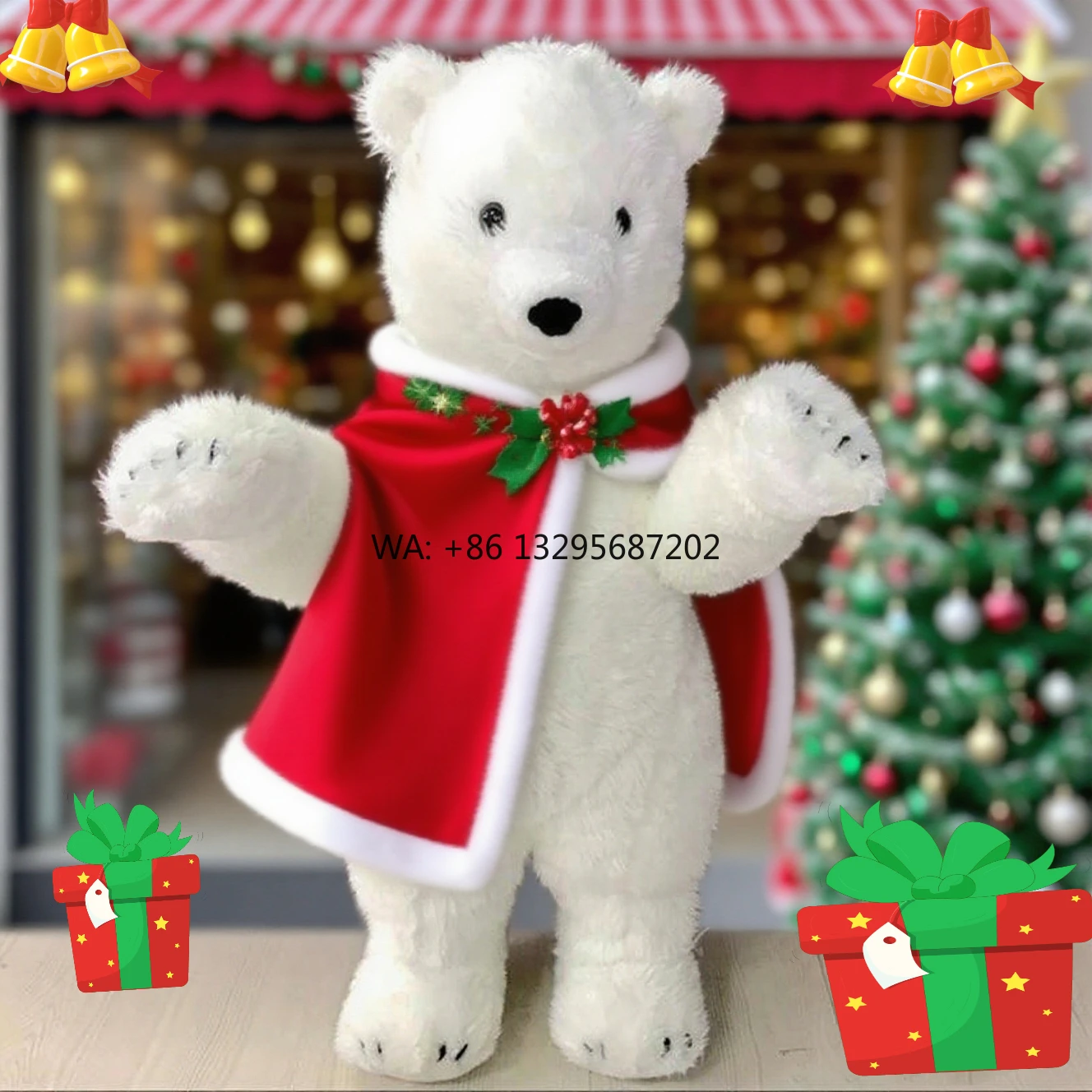 

Unisex 65cm Mini Simulated Polar Bear Stuffed Teddy Doll Fluffy Soft PlushCustomizable ODM PP Filling Christmas Gift Mesh