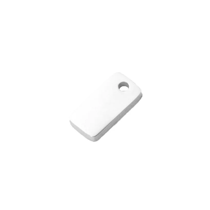 

50pcs/lot Tail plate stainless steel polished hanging tag pendant rectangular necklace accessory handmade DIY 5X10mm