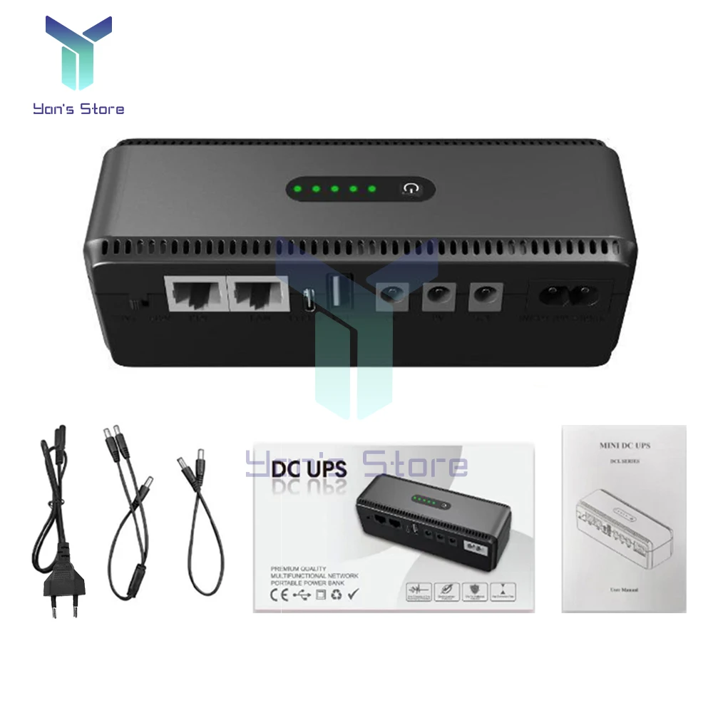 UPS Battery Backup 8800mah 10400mAh 5V 9V 12V 2A 15V 24V Uninterruptible Power Supply Router Upgrade Type-c Interface 50-60Hz