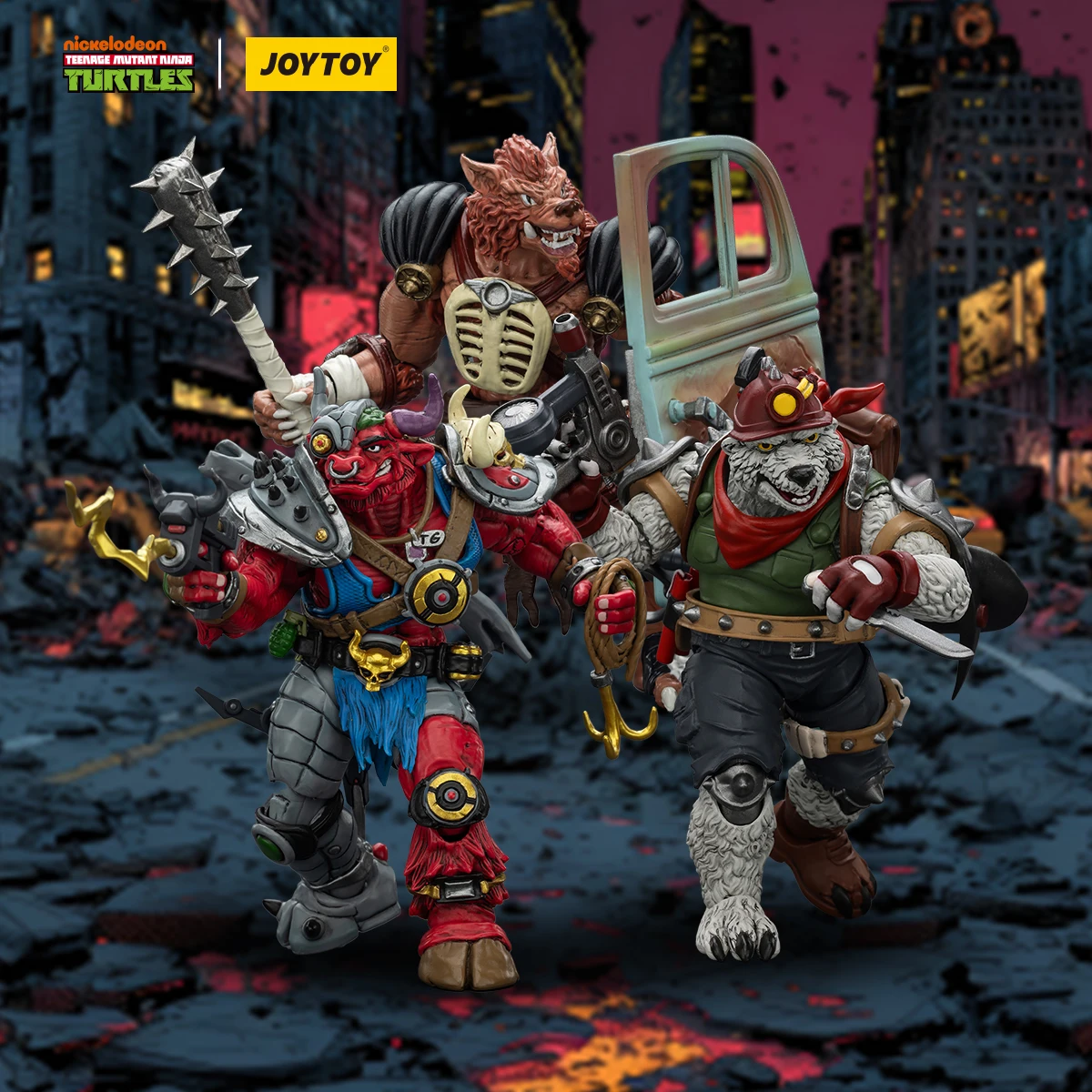 

JOYTOY TMNT-Dirtbag Groundchuck Rahzar Action Figures Doll Decoration Gift Collection Original Model Collect Toy Figura