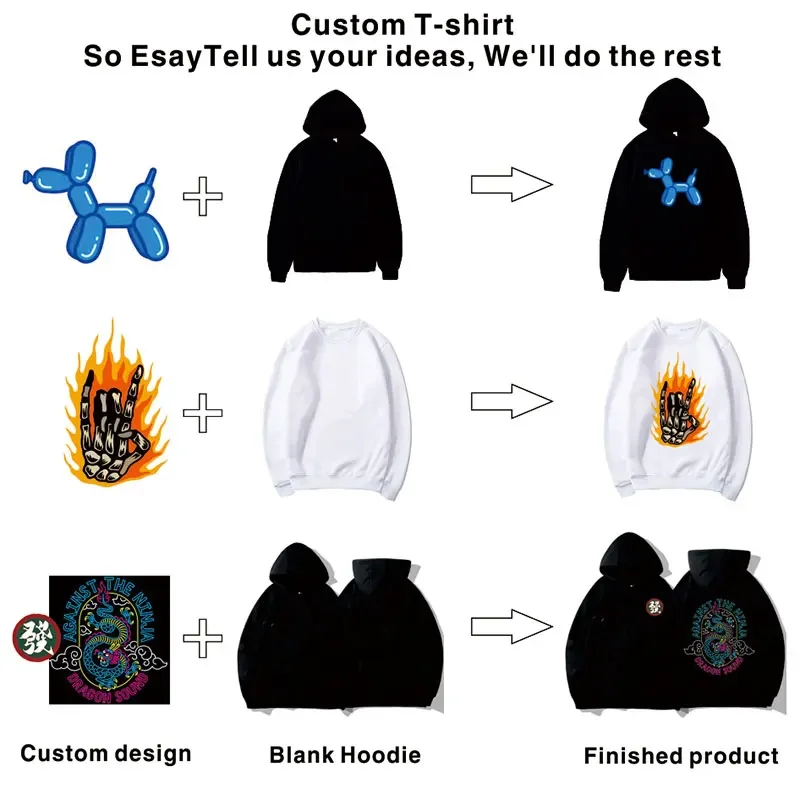 Customized Print Personalized Hoodie Warming and Comfort Sweatshirt Student Casual Custom Printed Text DIY Hoodie Fashion