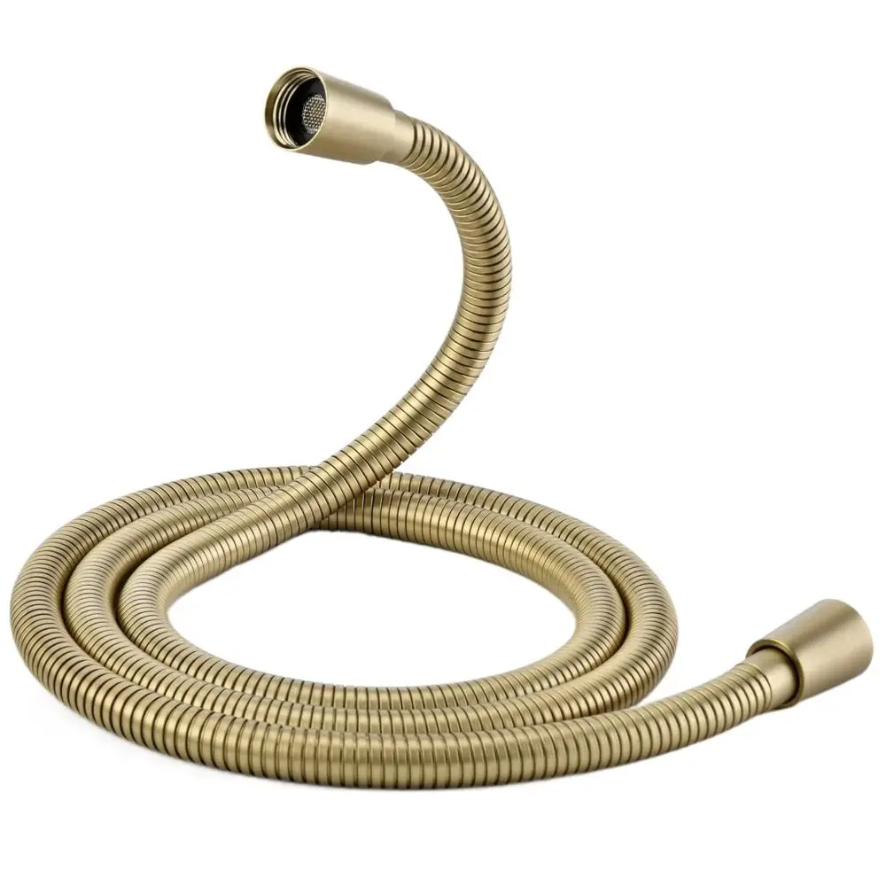 1.5/2m Toilet Replacement Shower Hose Anti-twist Stainless Steel Shower Head Extension Tube High Pressure Titanium Gold