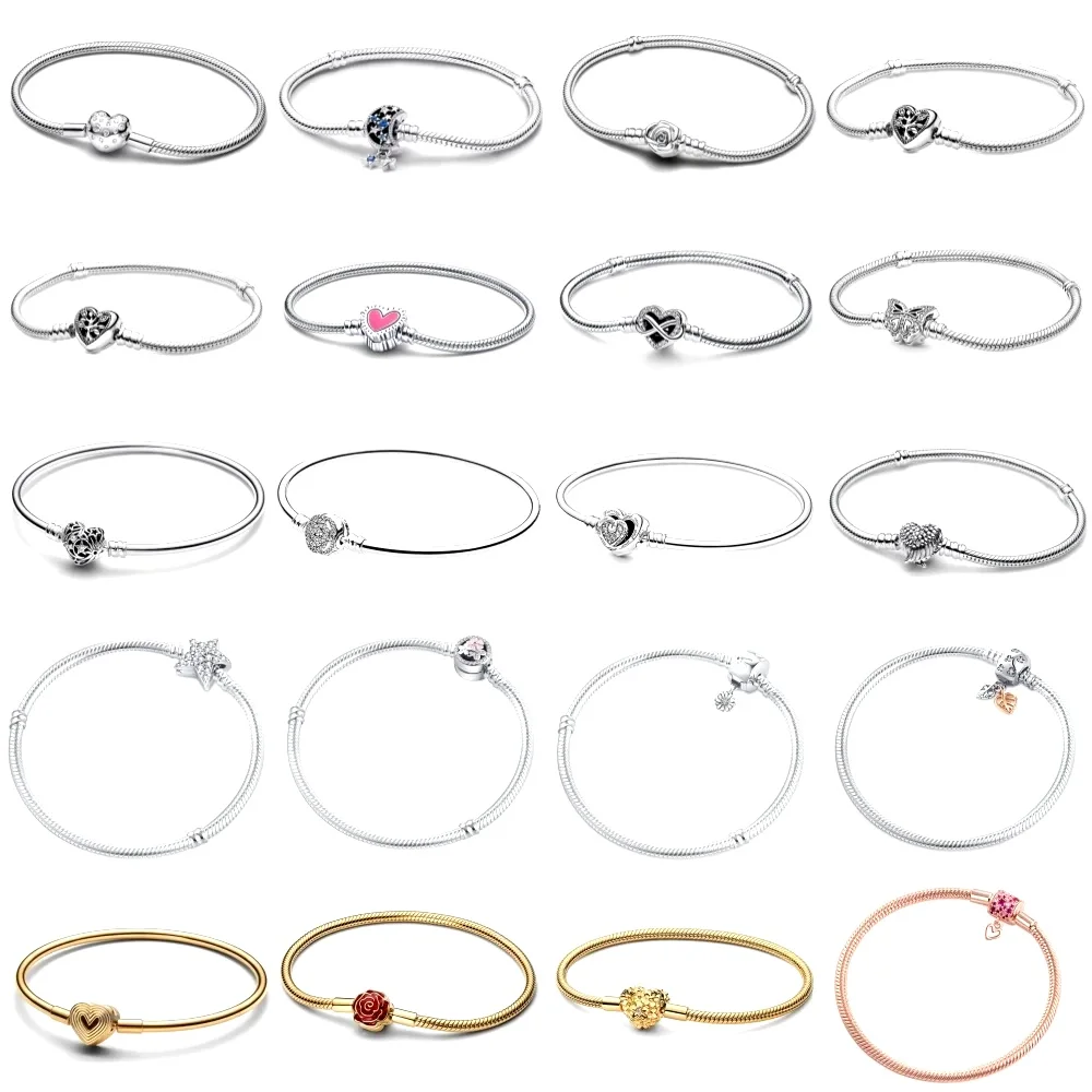 Hot Selling 925 Silver Flower Shaped, Heart Shaped, Butterfly Bracelet, Suitable For European Women's Fashionable Luxury Jewelry