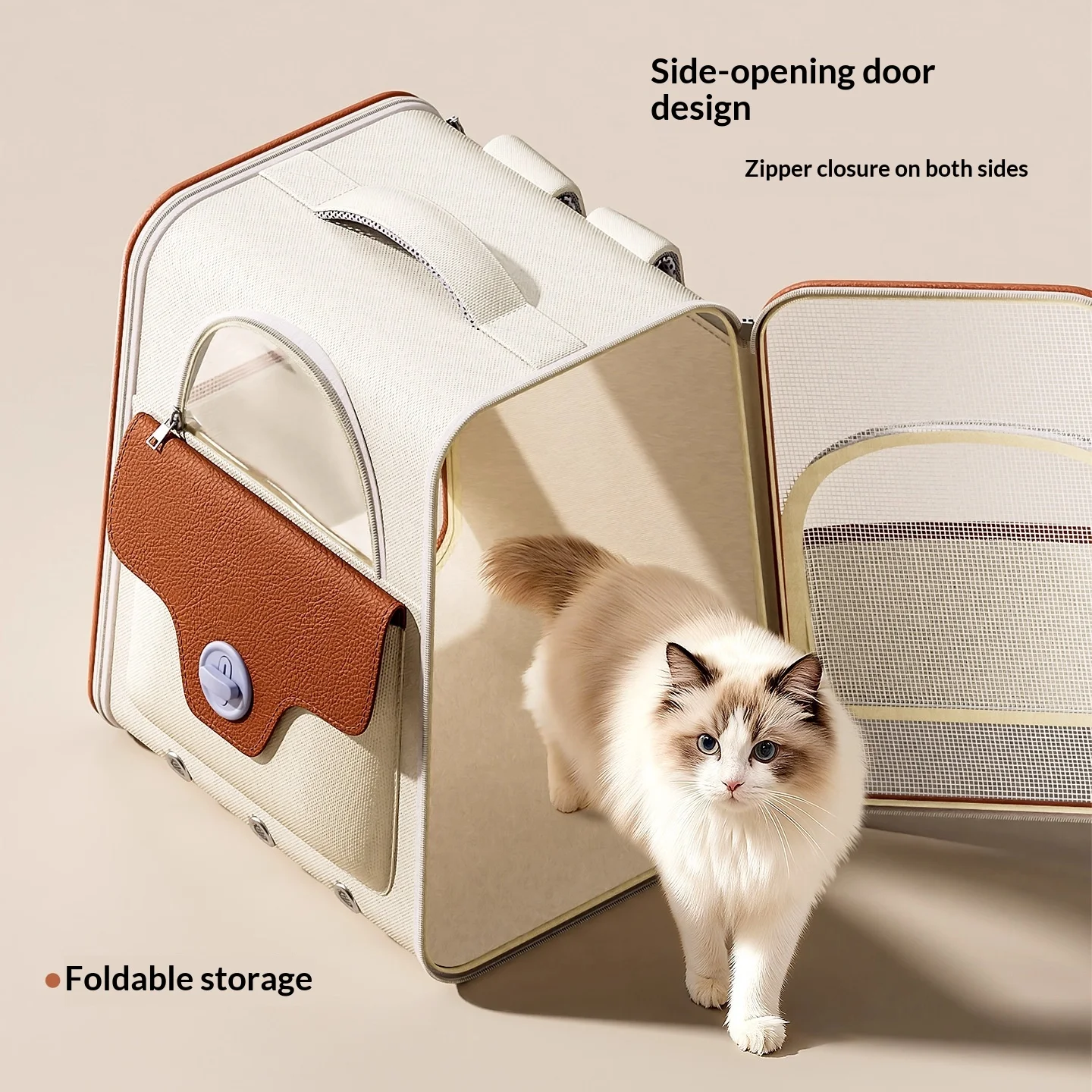 Mochila transportín tipo cápsula espacial para gatos y perros pequeños - imagen 3