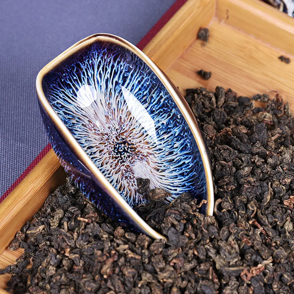 

Ceramic Teaware Set with 2 Premium Tea Shovels Smooth Pour Design Ideal for Bar Hotel Restaurant Tea Spoon Gift