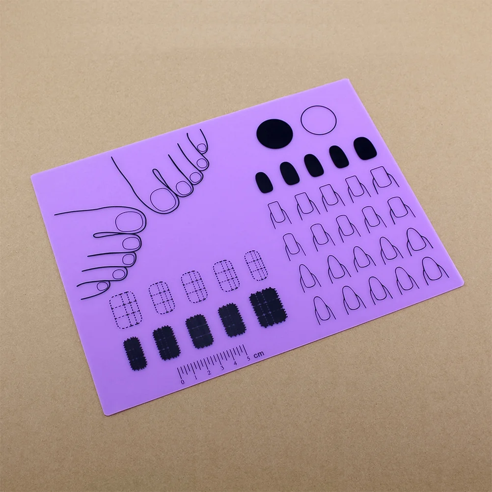 Nail Sticker Guide Place Mats for Table Nail Polish Pad Silicone Stamping Plate Polish Practice Pad