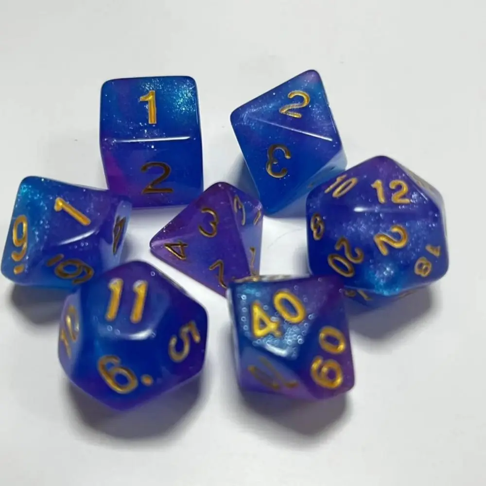 7 Stks/set Cadeau Voor Trpg Dnd 7-Die Dnd Dobbelstenen Veelvlak Dobbelsteen Tafelspel Dobbelsteen