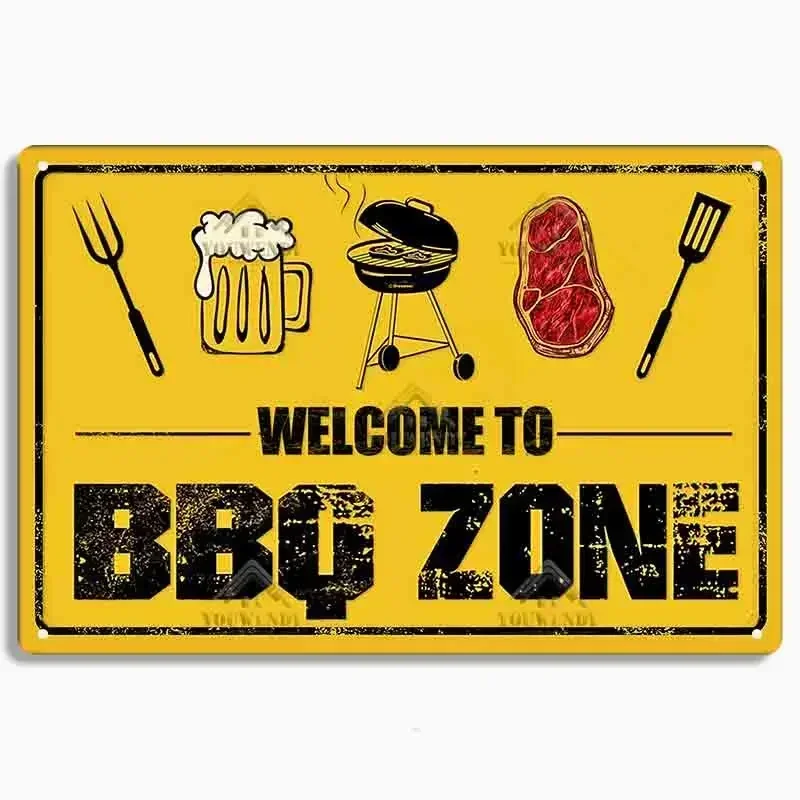 

1Pc Retro DAD'S BBQ Metal Aluminum Sign Decorative Plaque Wall Decor for Barbecue Bar Pub Kitchen Party Zone Vintage Metal Plate