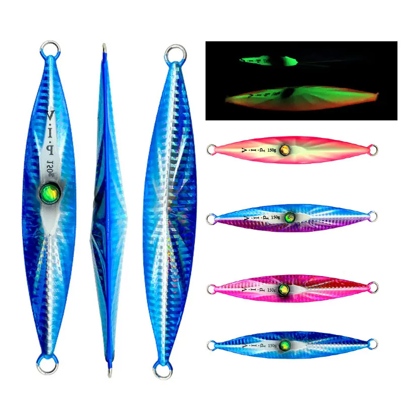 Imagem -04 - Pesca-metal Jigging Lure Slow Jig Sinking Glow Jigs Passo de Pesca Angler Lure Falling Lure 150g 200g 250g 300g 400g 500g as