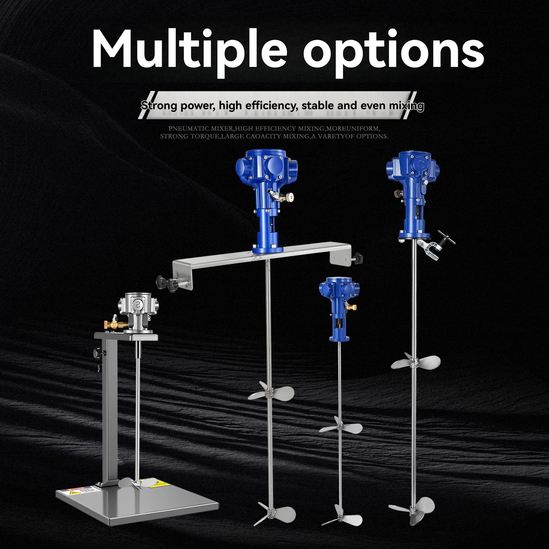 

Industrial lifting-type paint mixer, 5L-30L pneumatic mixer, suitable for mixing dispersed liquids and paints in drums.