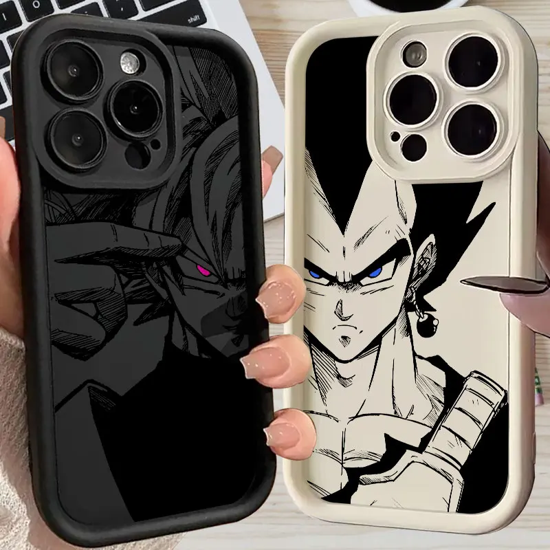 Phone Case For iPhone 11 12 13 14 15 16 Pro Max Dragons Gokus Anime Balls Thicken Silicone Case For iPhone 15 16 Plus Soft Cover