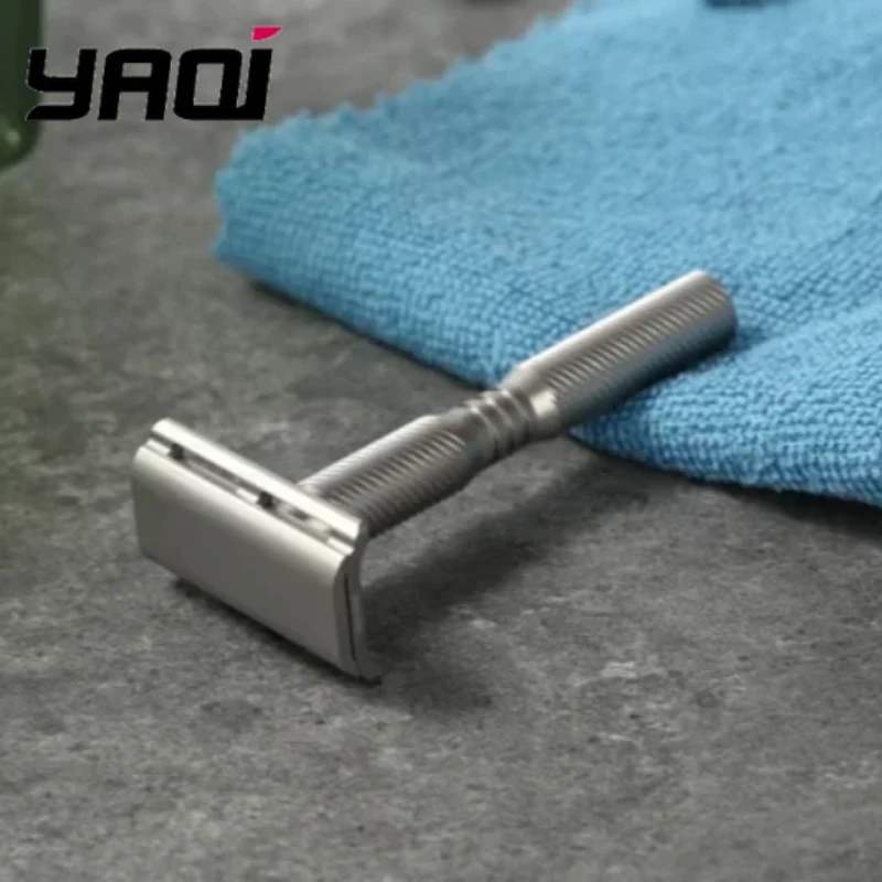 YAQI Ghost  Multiple Thread PatternTitanium Light Weight Safety Razor - Professional Ultra-Light Men's Beard  Grooming Tool