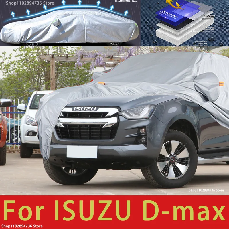 For Isuzu D-max pickup Fit Outdoor Protection Full Car Covers Snow Cover Sunshade Waterproof Dustproof Exterior Car accessories