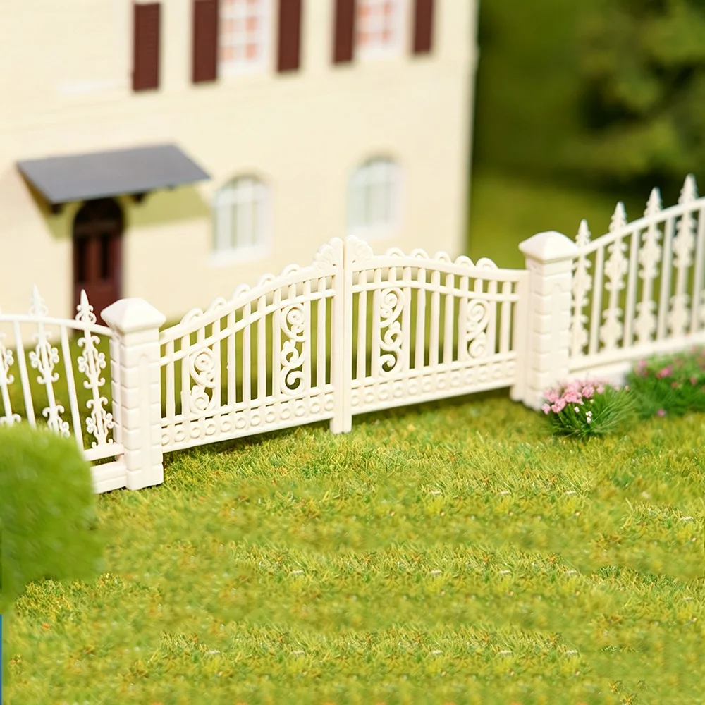 3-teiliges Miniaturmodell Weißes Tor im Maßstab 1:100 1:200 für die Gestaltung von Gebäuden, Tischen, Hoftüren, Zäunen, Szenendekorationen und Diorama-Bausätzen – Detail 1