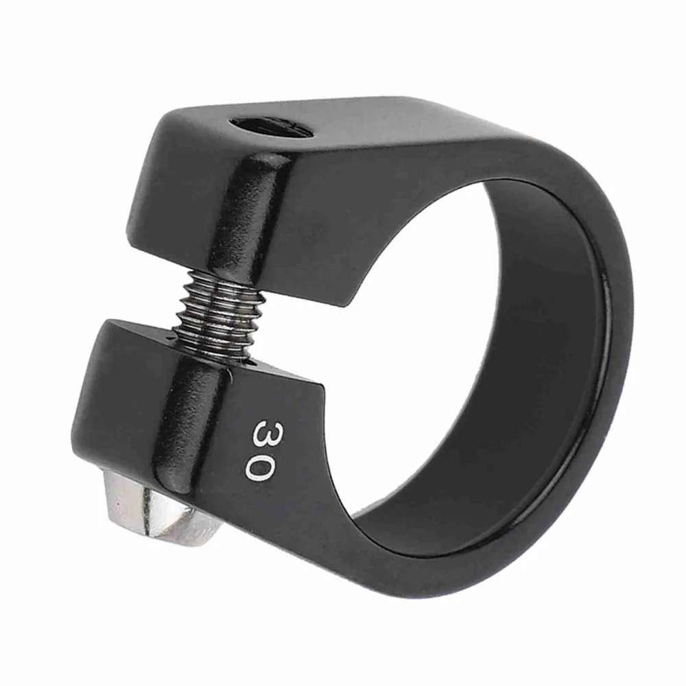 Image of Langlebige Aluminium-Legierung Fahrradsattelstützenklemme 30mm Schraubtyp Fahrradrohrklemme Rutschfeste Sattelstützenklemme Mountainbike