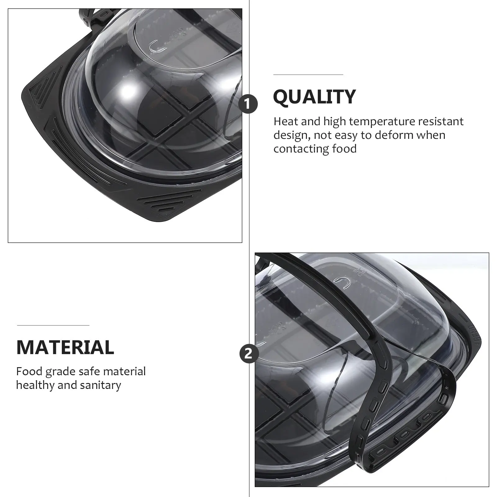 Cajas para pollo asado, contenedores de alimentos desechables de alta calidad, tapa transparente de gran capacidad, cajas de embalaje para llevar de restaurante, 10 Uds.