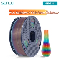 SUNLU 1KG PLA Rainbow Filament 1.75mm 1000g Spool (2.2lbs)Rainbow Effect Neatly Wound Filament Fit Most FDM Printer