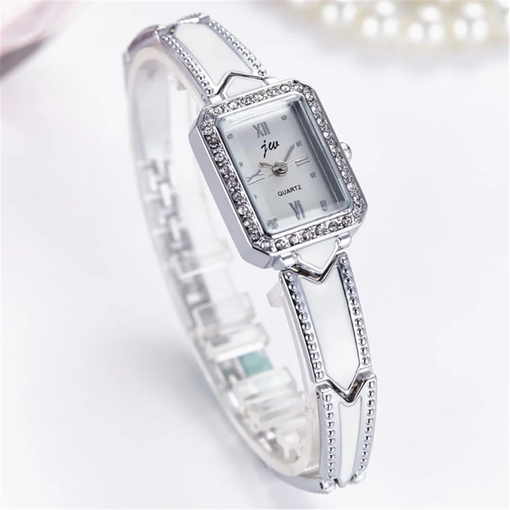 

Women Student Alloy Watch Rectangular Dial Stainless Steel Wristwatches Fashion Quartz for Ladies Gift Watch relogios feminino