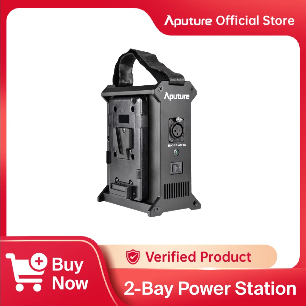 Aputure 2-Bay Battery Power Station V-Mount Dual Battery Power Supply Box External Power Supply Box for Nova P300C