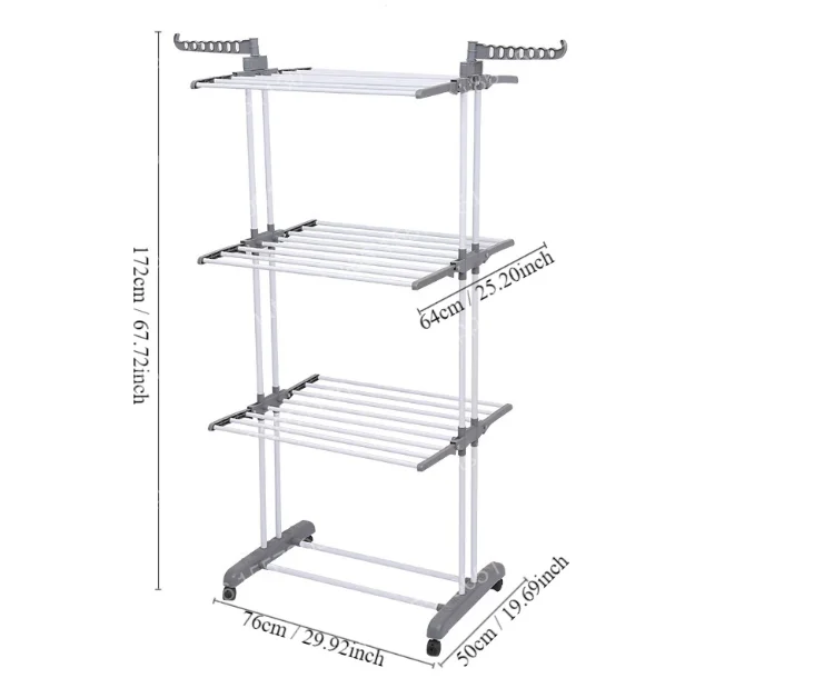 Hot Sale Foldable Home Drying Rack Stainless Steel Metal Space Saving Washing Rack