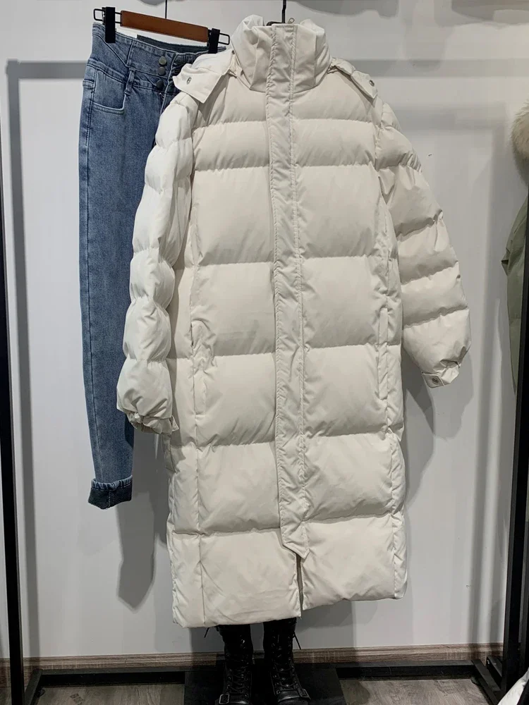 Down padded jacket 2022 new thick Korean version loose super long parker padded winter jacket winter clothes women