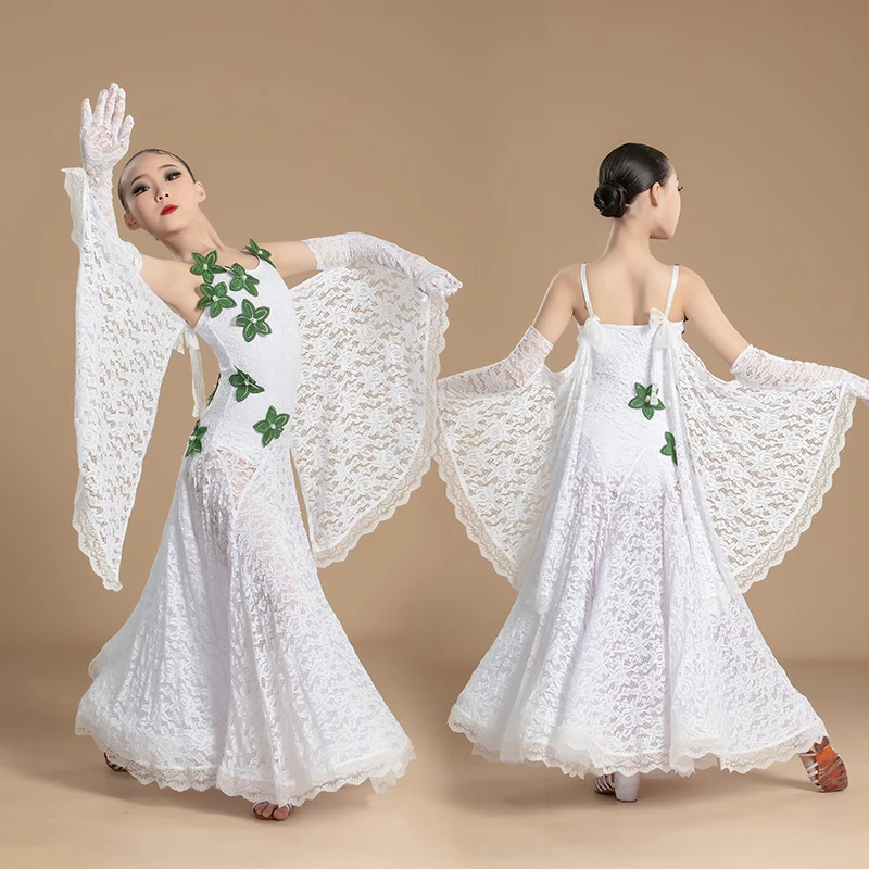 

New girls modern dance costumes children's waltz social dance performance costumes and ballroom dance competition dresses
