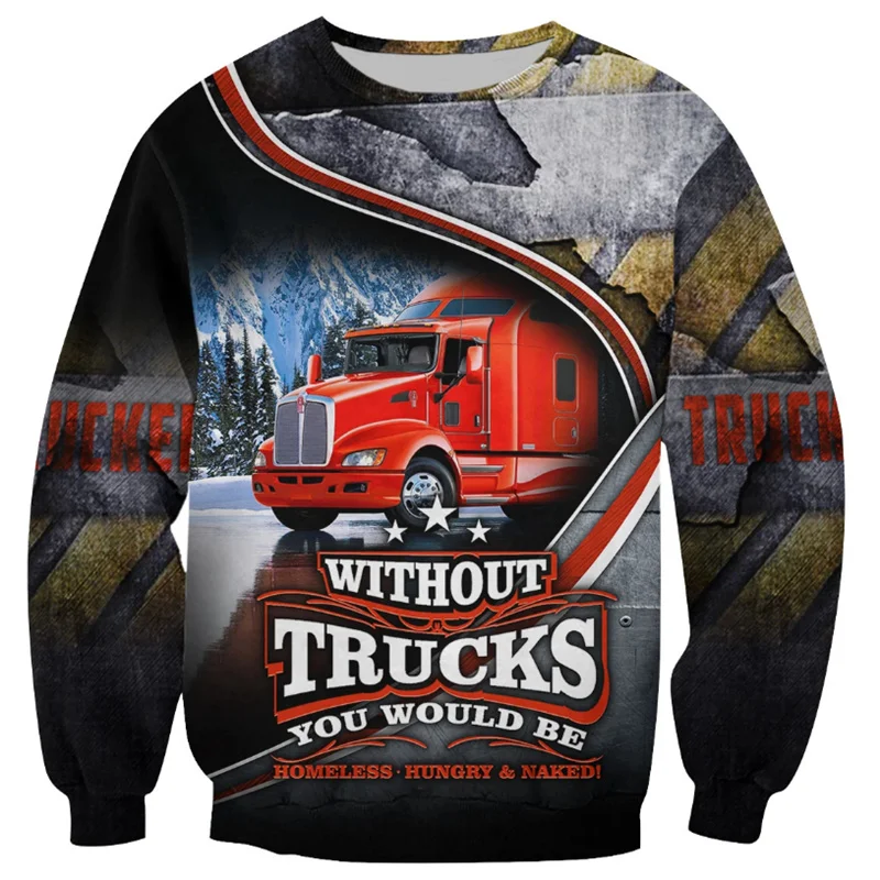 Truck Pattern 3D Full Printed Hoodie Autumn Unisex Casual Sweatshirt Fashionable Personality Zipper Jacket DY347