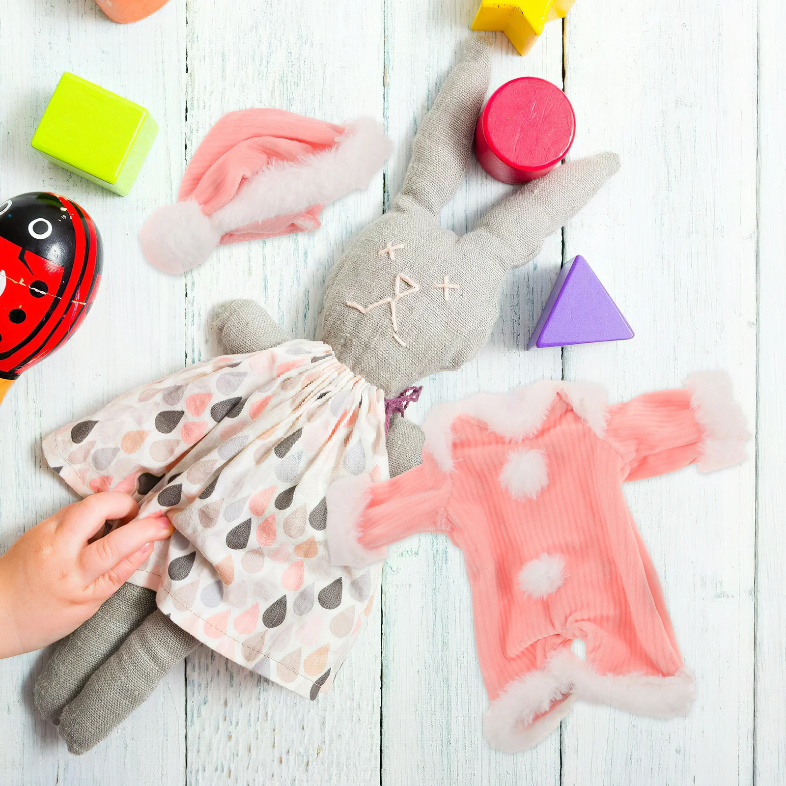 Conjunto de Roupas para Bebê de 10 Polegadas, Roupa Confortável, Macacão e Chapéu para Natal, Aniversário, Brincadeira de Faz de Conta, Conjunto de Vestir Confortável para Bonecas