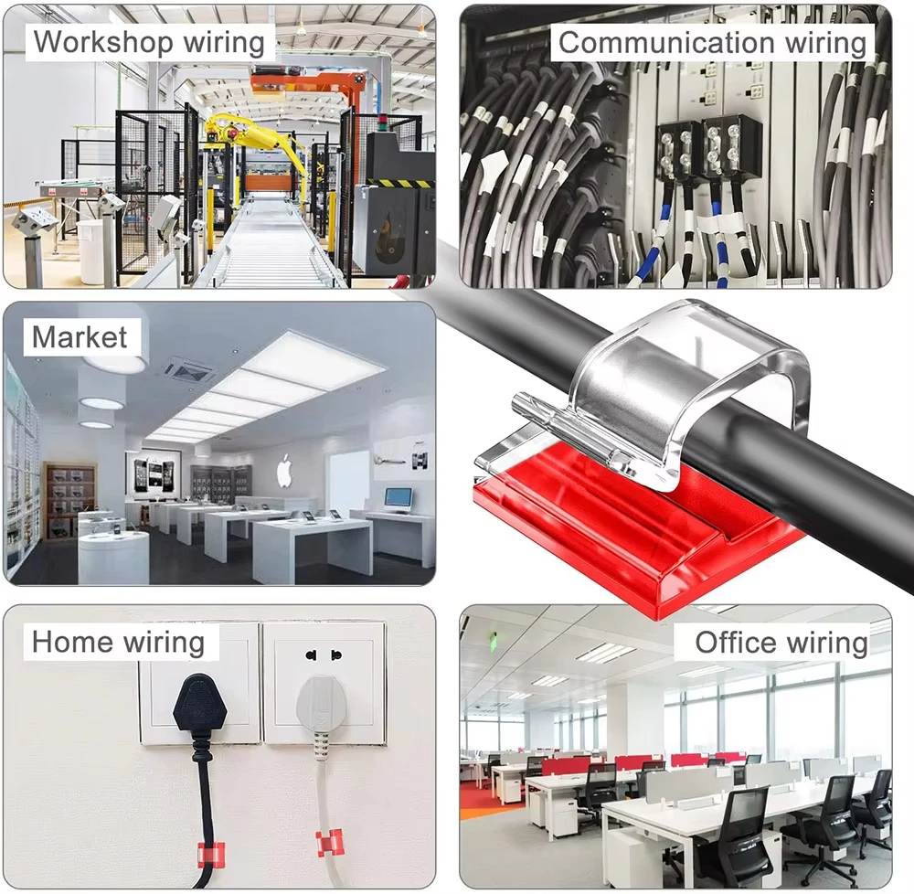 Selbstklebende Kabelorganizer-Clips Kabelwickler Kabelschutz USB-Kabelmanagement Schreibtischklemme für Haus Büro Kopfhörer Maus Organizer für Ladekabel Kabelhalter rückstandsfrei multifunktionaler Schreibtischorganize – Detail 10