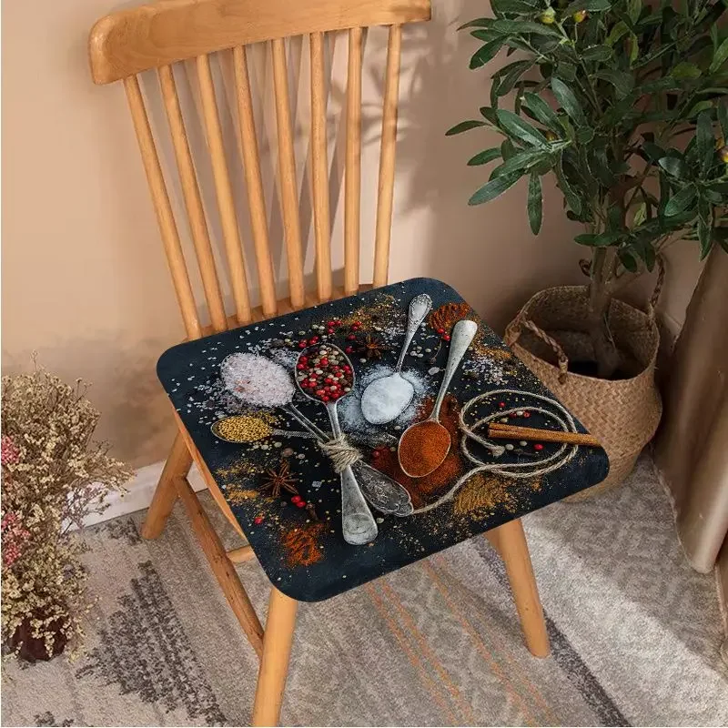 Kitchen Seasoning Square Fabric Cushion Non-slip Living Room Sofa Decor Students Stool Tatami Office Chair Cushions