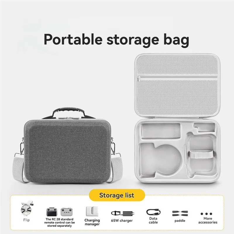 ABZW Drone Carrying Case For DJI Flip Dustproof Storage Organizer With Shoulder Straps Protective Bag For Drone Accessories