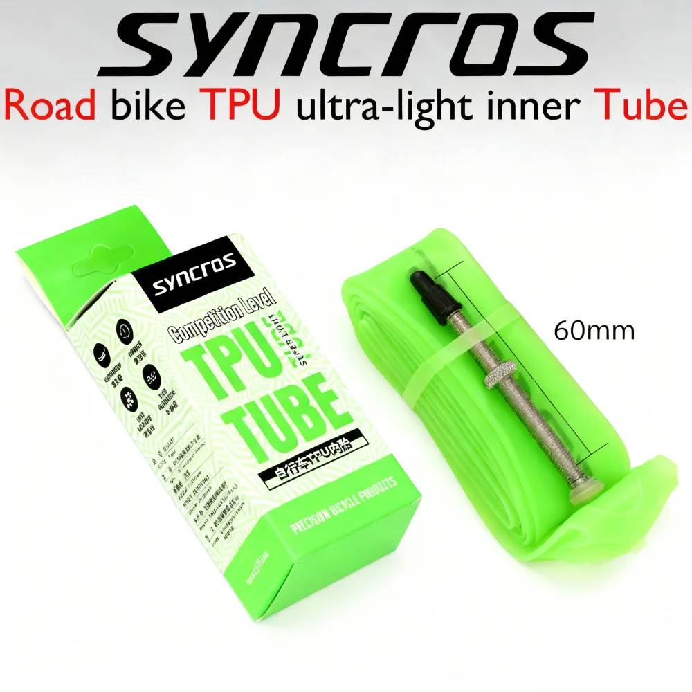 

SYNCROS 700c Road TPU Inner Tube FV Copper Valve 60/80mm Tear/Cold/Heat for 700×23-32C Road Bikes Rim/Disc Brake Wheels