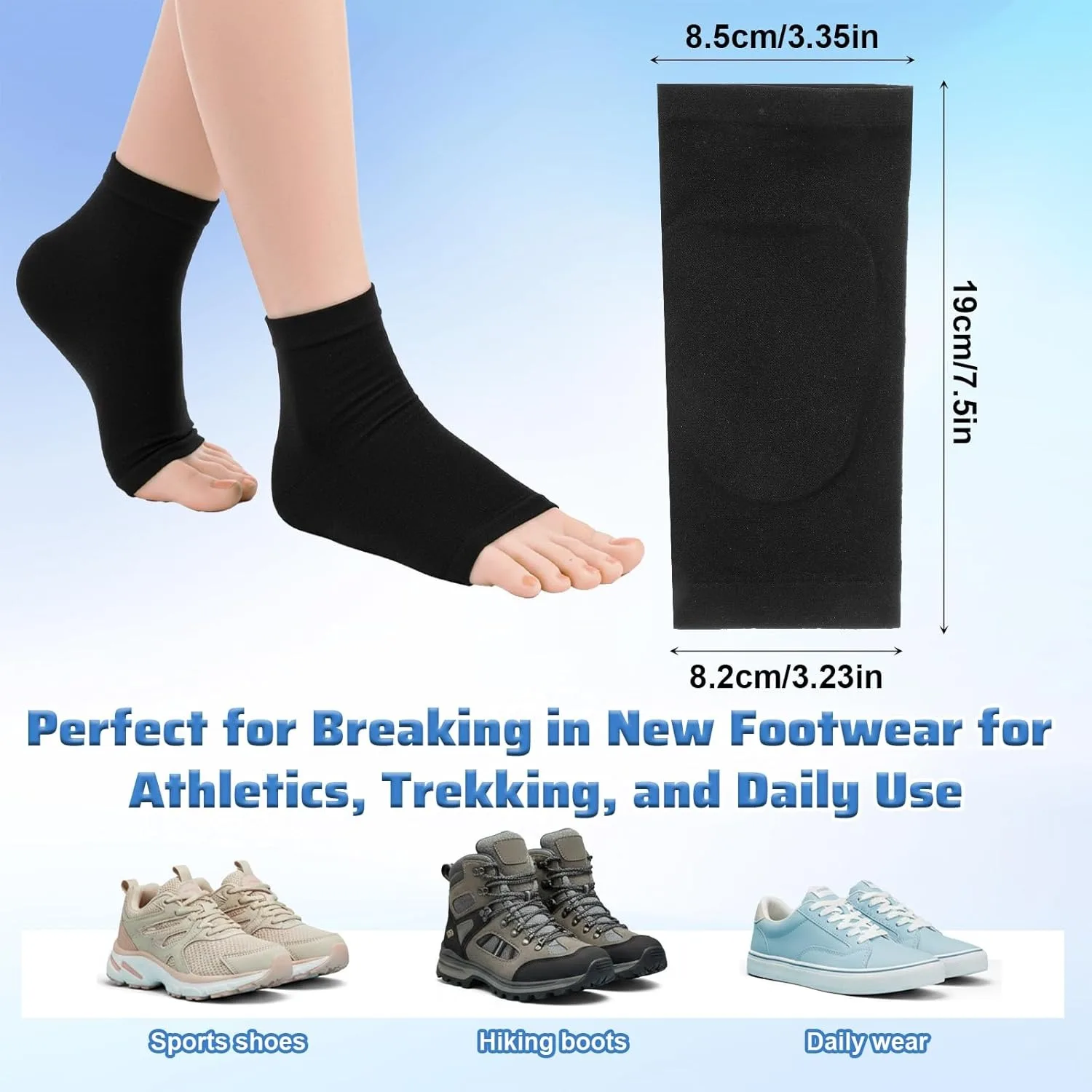 1 Pair Gel Pads Ice Skating Padded Protection Socks Malleolar Sleeves Protection of Front Foot Shin Achilles Tendon Heel Socks