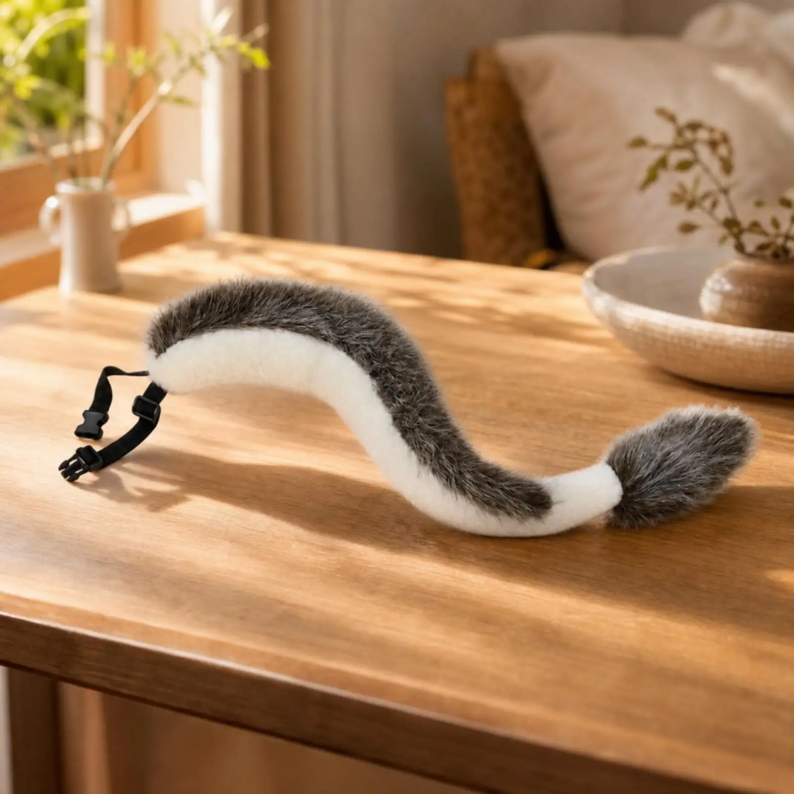 Costume Tail with Adjustable Waist Belt Comfortable Soft Costume Tail One Size for Halloween, Themed Parties